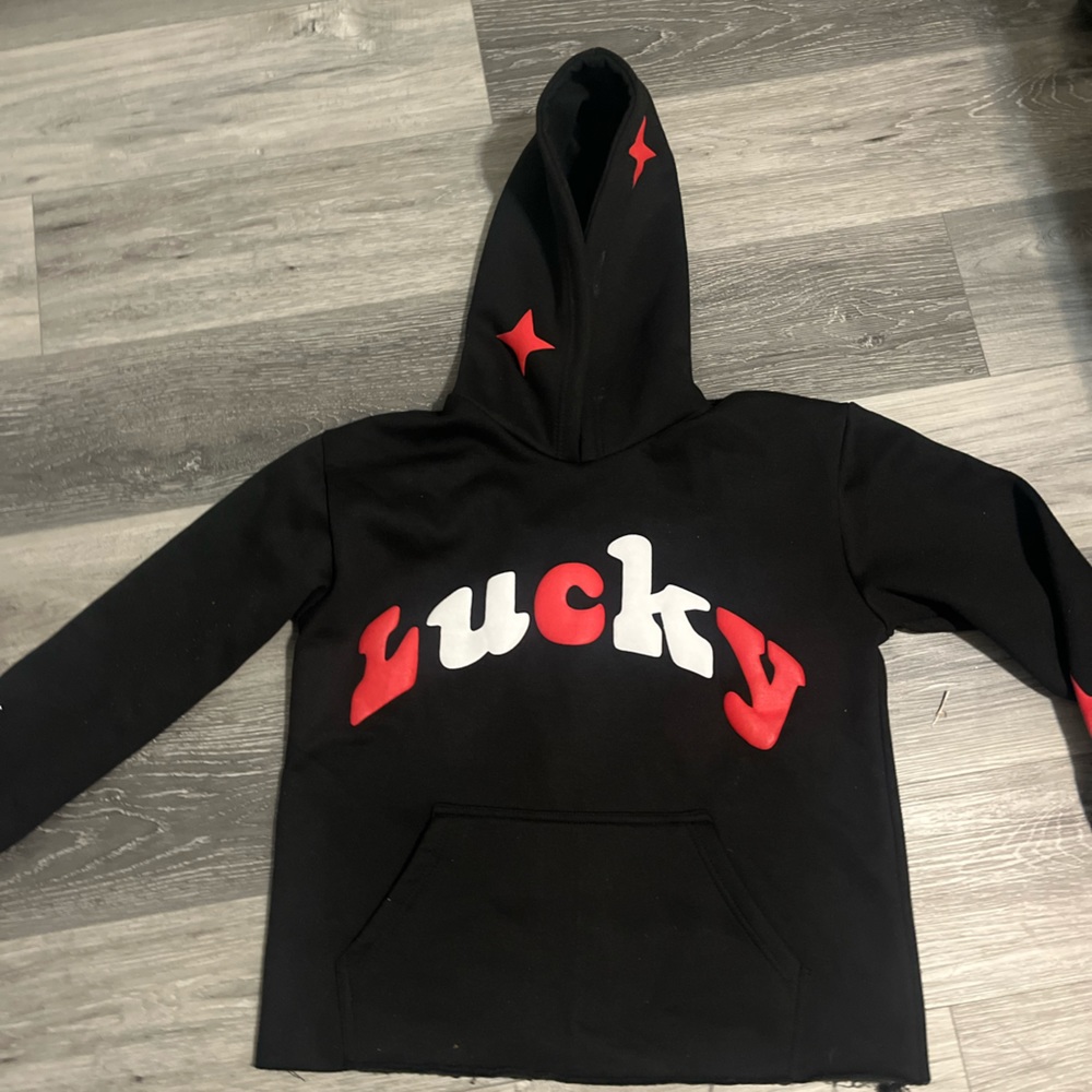 LUCKY 777 Puffer Print Cropped Hoodie